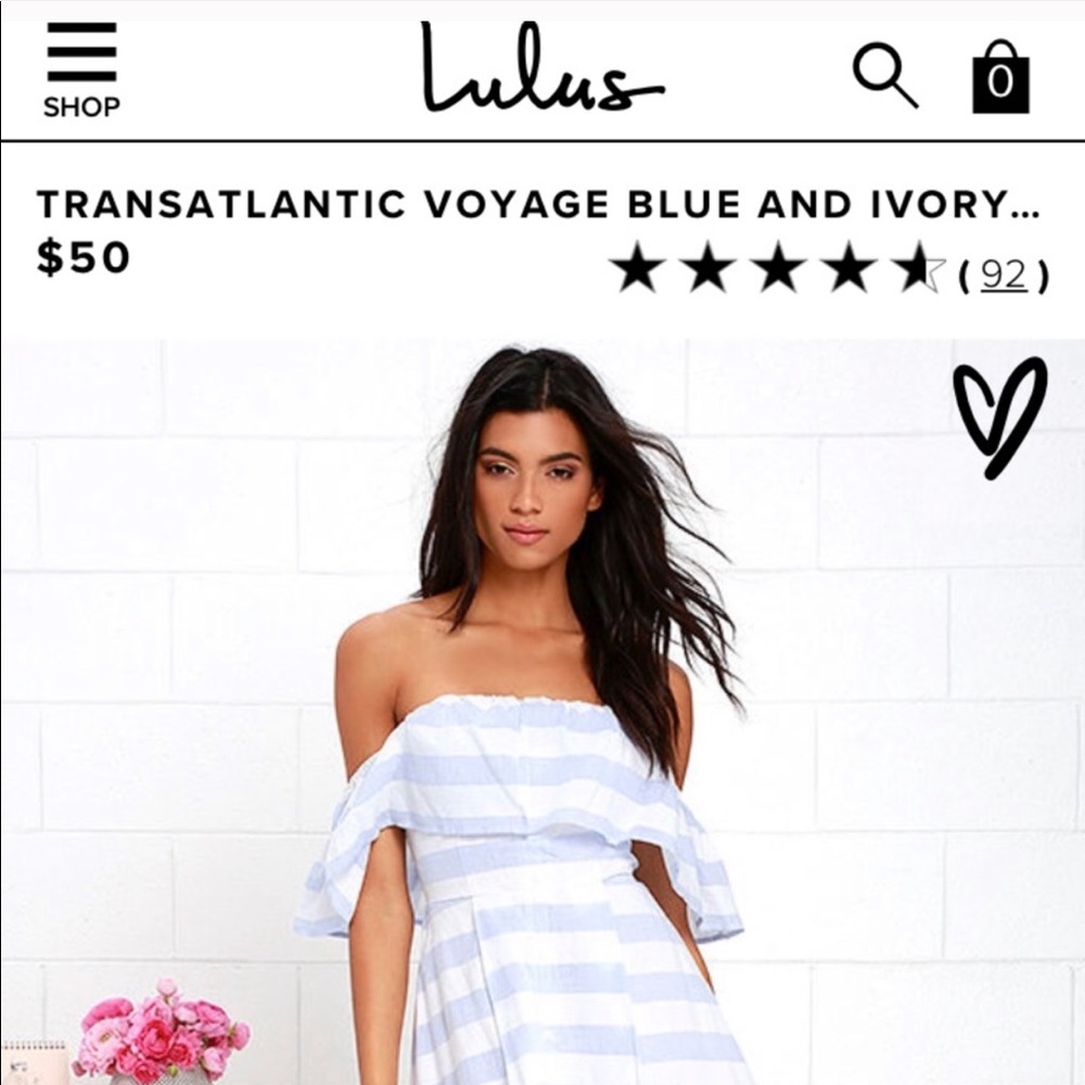 Lulu’s Transatlantic Blue and Ivory Dress